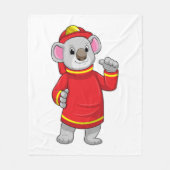 Koala als Feuerwehrmann mit Helmet Fleecedecke (Vorderseite)