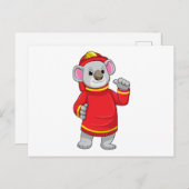 Koala als Feuerwehrmann mit Helmet Postkarte (Vorne/Hinten)