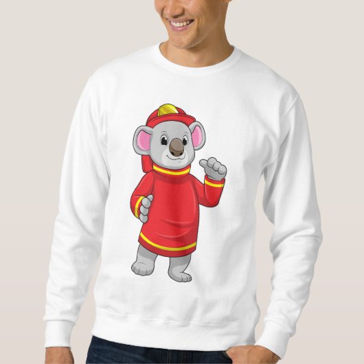 Koala als Feuerwehrmann mit Helmet Sweatshirt (Vorderseite)
