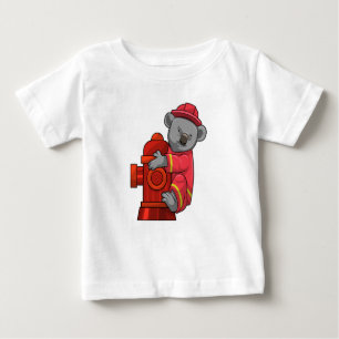 Koala als Feuerwehrmann mit Hydranten Baby T-shirt