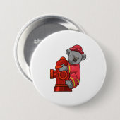 Koala als Feuerwehrmann mit Hydranten Button (Vorne & Hinten)