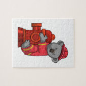 Koala als Feuerwehrmann mit Hydranten Puzzle (Horizontal)
