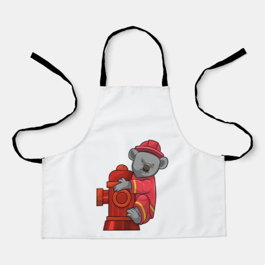 Koala als Feuerwehrmann mit Hydranten Schürze (Vorderseite)