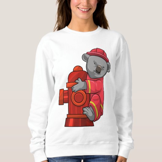 Koala als Feuerwehrmann mit Hydranten Sweatshirt (Vorderseite)