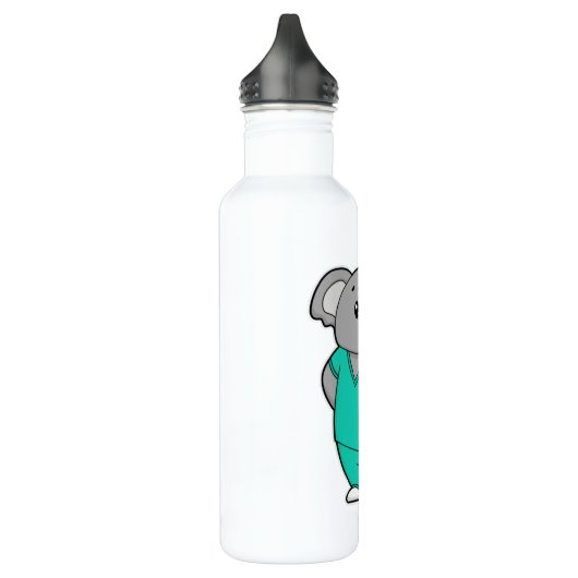 Koala als Krankenschwester mit Notepad Edelstahlflasche (Links)
