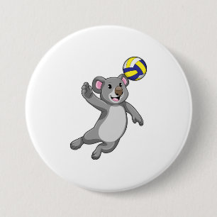 Koala als Volleyballspieler mit Volleyball Button