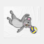 Koala als Volleyballspieler mit Volleyball Fleecedecke (Vorderseite (Horizontal))