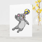 Koala als Volleyballspieler mit Volleyball Karte (Gelbe Blume)