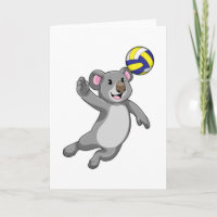 Koala als Volleyballspieler mit Volleyball