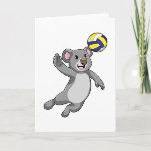 Koala als Volleyballspieler mit Volleyball Karte