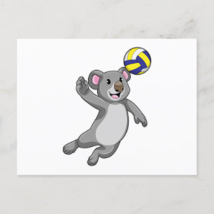 Koala als Volleyballspieler mit Volleyball Postkarte