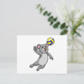 Koala als Volleyballspieler mit Volleyball Postkarte (Stehend Vorderseite)