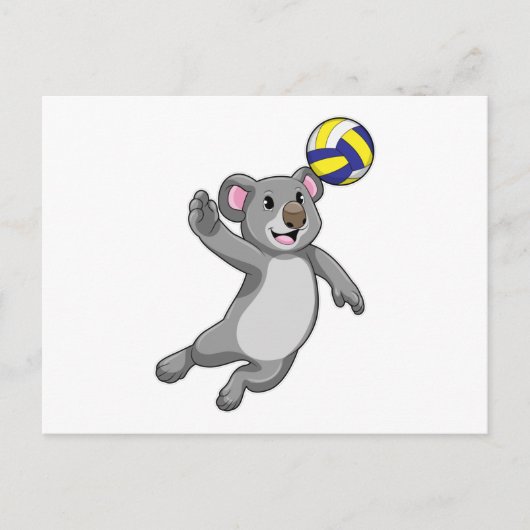 Koala als Volleyballspieler mit Volleyball Postkarte (Vorderseite)