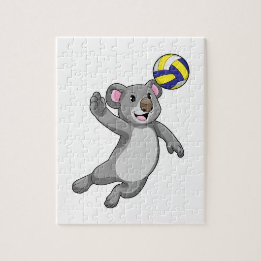 Koala als Volleyballspieler mit Volleyball Puzzle (Vertikal)