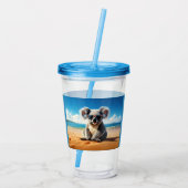 Koala am Sandstrand Acryltrinkbecher (Rückseite)