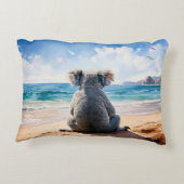 Koala am Sandstrand Dekokissen (Rückseite)