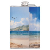 Koala am Sandstrand Flachmann (Rückseite)