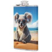 Koala am Sandstrand Flachmann (Links)