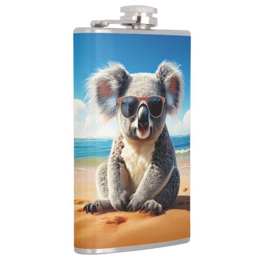 Koala am Sandstrand Flachmann (Rechts)