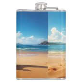 Koala am Sandstrand Flachmann (Rückseite)