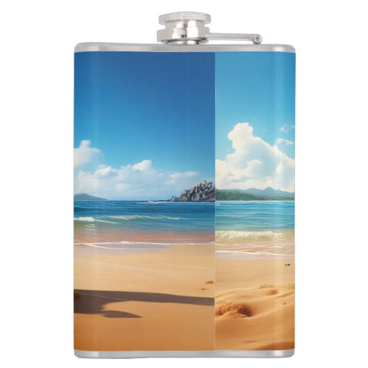 Koala am Sandstrand Flachmann (Rückseite)