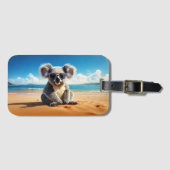 Koala am Sandstrand Gepäckanhänger (Vorderseite (Horizontal))