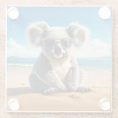 Koala am Sandstrand Glasuntersetzer (Rückseite)