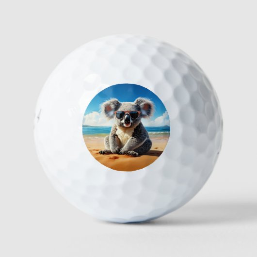 Koala am Sandstrand Golfball (Vorderseite)