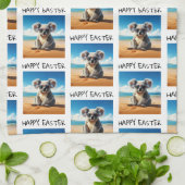 Koala am Sandstrand Happy Oaster Geschirrtuch (Gefaltet)