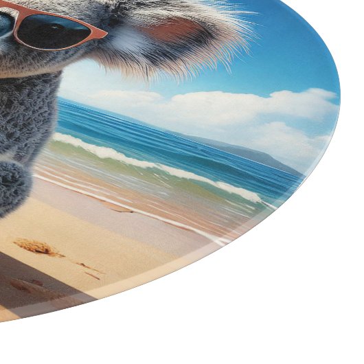 Koala am Sandstrand Schneidebrett (Ecke)