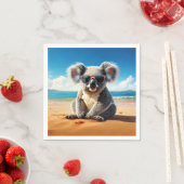 Koala am Sandstrand Serviette (Beispiel)