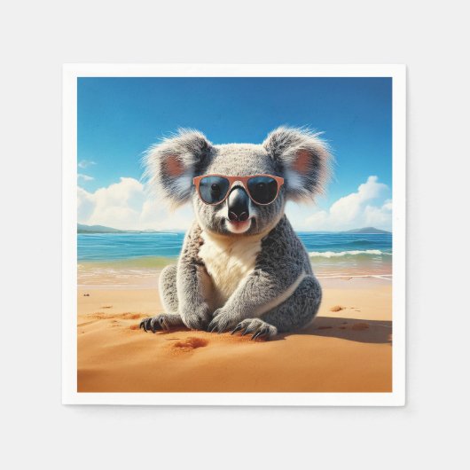 Koala am Sandstrand Serviette (Vorderseite)