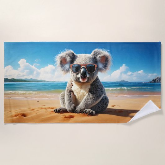 Koala am Sandstrand Strandtuch (Vorderseite)