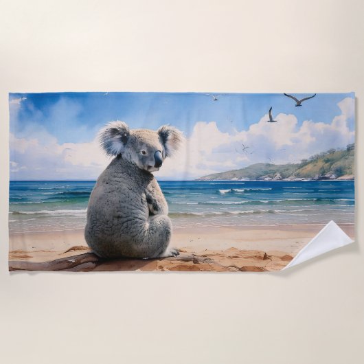 Koala am Sandstrand Strandtuch (Vorderseite)