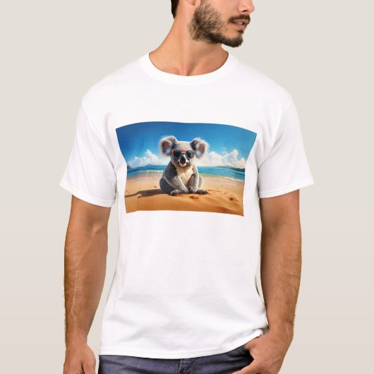 Koala am Sandstrand T-Shirt (Vorderseite)