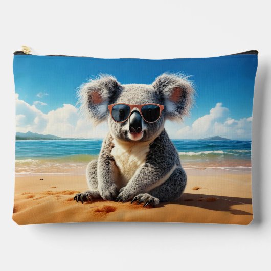 Koala am Sandstrand Zubehörtasche (Vorderseite)