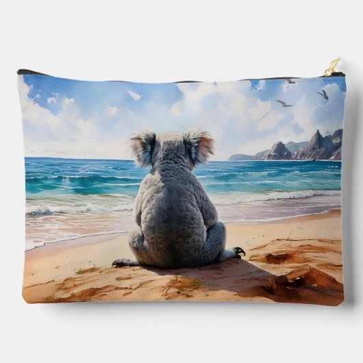 Koala am Sandstrand Zubehörtasche (Rückseite)