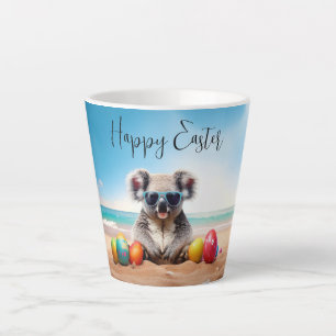 Koala am Strand mit Ostereiern Happy Oaster Milchtasse
