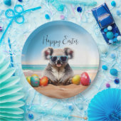 Koala am Strand mit Ostereiern Happy Oaster Pappteller (Party)