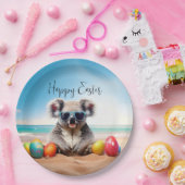 Koala am Strand mit Ostereiern Happy Oaster Pappteller (Party)