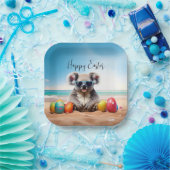Koala am Strand mit Ostereiern Happy Oaster Pappteller (Party)