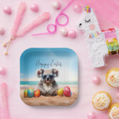 Koala am Strand mit Ostereiern Happy Oaster Pappteller (Party)