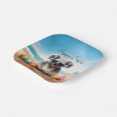 Koala am Strand mit Ostereiern Happy Oaster Pappteller (Gewinkelt)