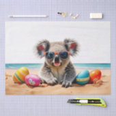 Koala am Strand mit Ostereiern Seidenpapier (Handwerk)