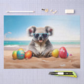 Koala am Strand mit Ostereiern Seidenpapier (Handwerk)