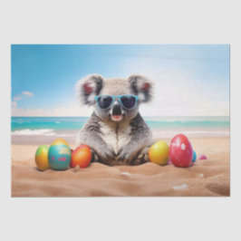 Koala am Strand mit Ostereiern Seidenpapier