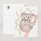 Koala an der Zweigstelle Tree Postkarte (Vorne/Hinten)