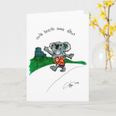 Koala an einem Kilt Geburtstagskarte Karte (Gelbe Blume)