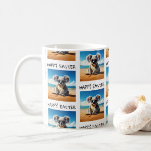 Koala an einem sandigen Strand Frohe Ostern Kaffeetasse
