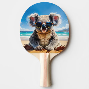 Koala an einem sandigen Strand Frohe Weihnachten Tischtennis Schläger